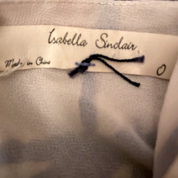 Anthropologie I Isabella Sinclair Abstract Silk Maxi Dress in Cream & Eggplant - Picture 8 of 8